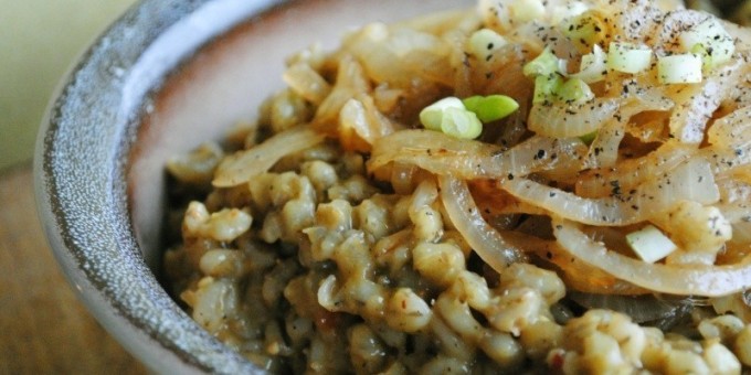 Перловая каша с шампиньонами