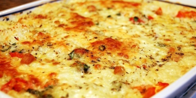 Овощная запеканка с сыром брынза