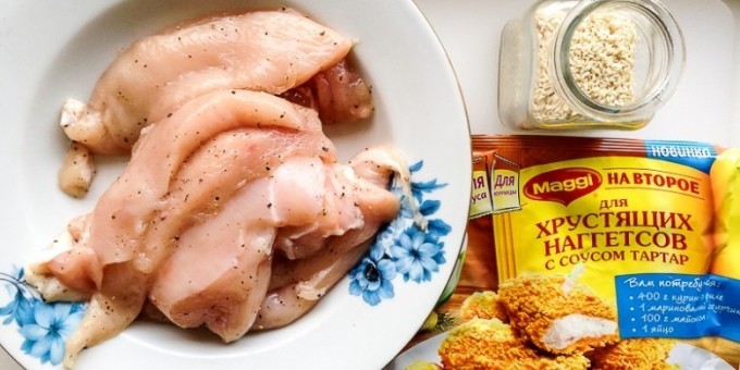 Куриные наггетсы в 2-х вариантах панировки: магги на второе и домашние, классические сухари