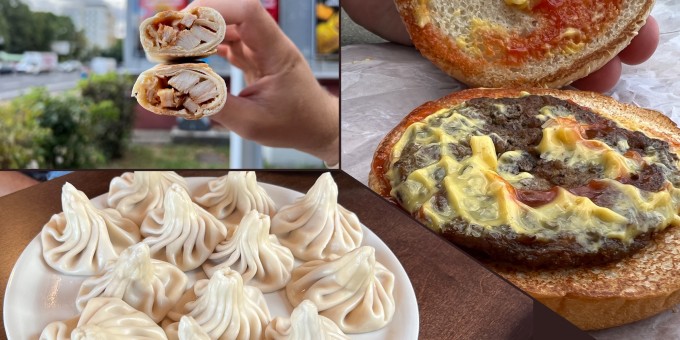 Проверяем, что можно съесть за 3 рубля: чизбургер, хинкали, вьетнамский пирожок и ещё много чего