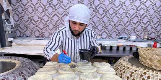 Котлетно-пловный стол еды с лагманом, шурпой и лепёшкой на троих за 59 рублей в таджикской народной столовой «Исфара»