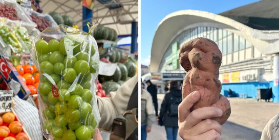 Что сейчас продают на «Комаровском» рынке: десять видов белорусского батата, китайский виноград и тыква