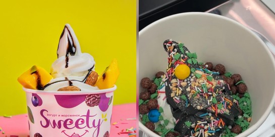 Собери себе сам йогуртовое мороженое с разными вкусняшками в новой точке «Свити»