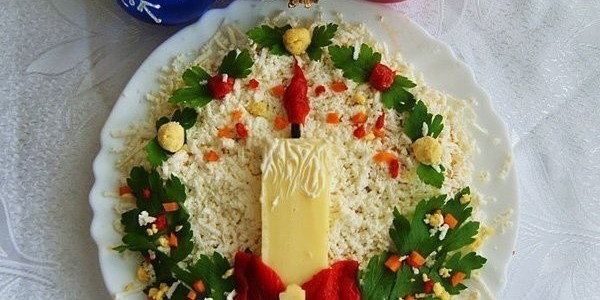 Салат «Новогодние свечи»