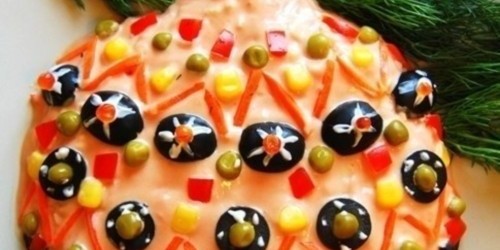 Салат из сыра и форели «Новогодний шар»