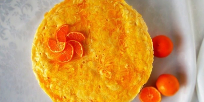 Новогодний мандариновый торт